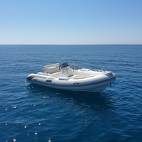 Bateau de pêche gonflable en fibre de verre RIB 480 de haute qualité, coque en V profond, PVC HYPALON ORCA, pour conception personnalisée