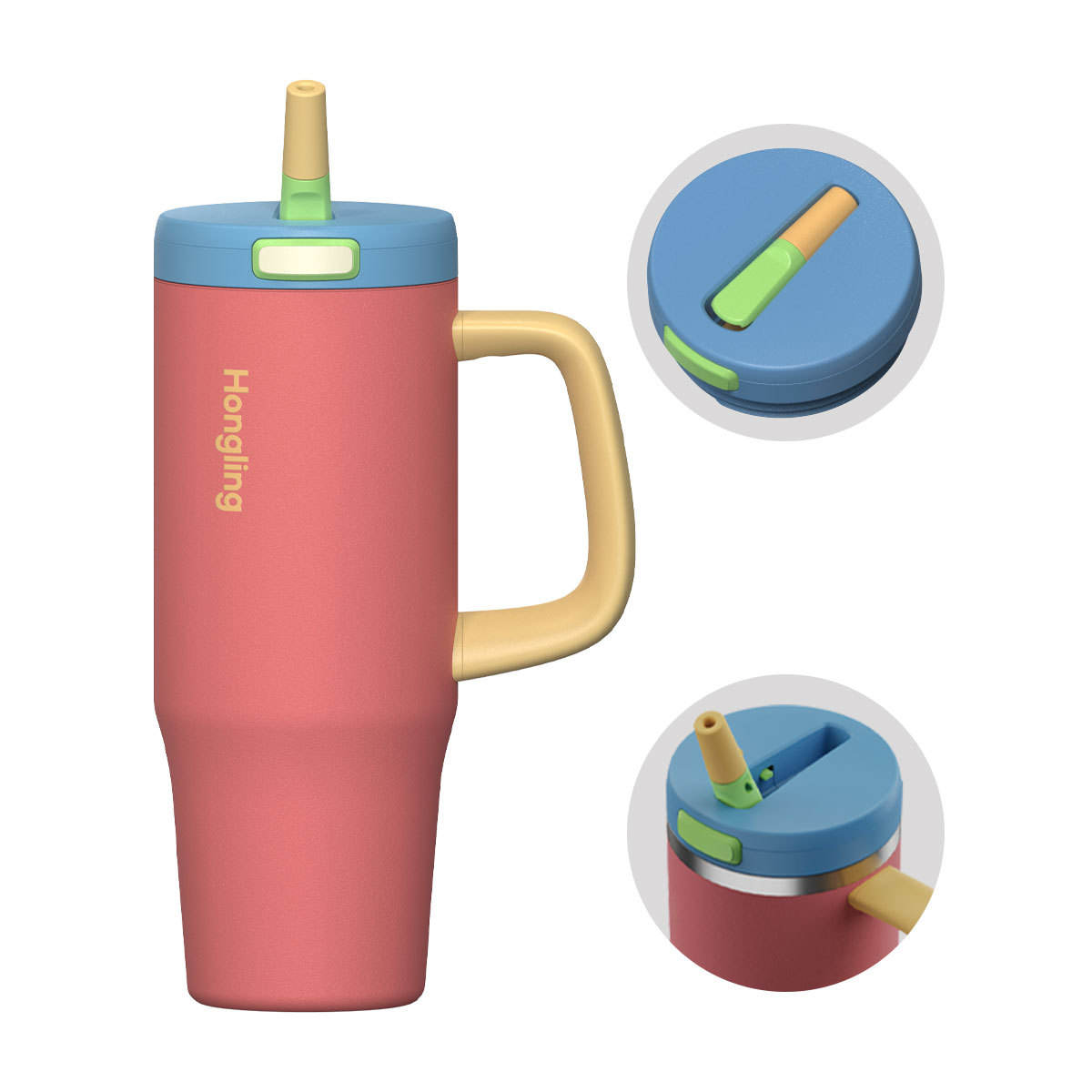 Tasse de voiture de couvercle de rebond avec la paille