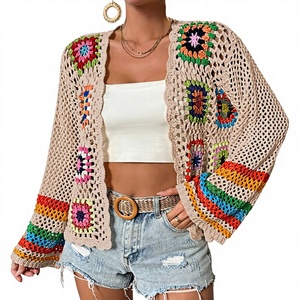 Cardigan en laine mohair à fleurs pour femmes <span class=keywords><strong>SHENHE</strong></span>, avec doublure en crochet, ajouré, ouvert sur le devant, à manches longues - Product Image 1