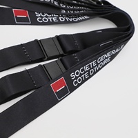 Lanière en polyester à transfert thermique en gros pour le personnel bancaire, financier et d'entreprise, avec enrouleur rétractable pour badge et lanière d'identification à transfert thermique