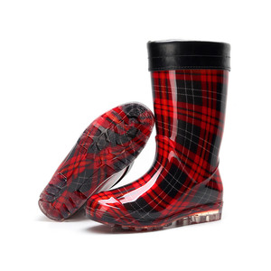Women's & Men's Black PVC Waterproof Anti-Slip <b>Knee</b>-<b>High</b> Rain Boots-Unisex Work Boots for All Seasons - Product Image 3