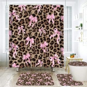 Cortina de Ducha de Poliéster con Estampado de Leopardo Marrón, Cortina de Baño con Estampado Digital, Impermeable, Personalizada, Moderna, al por Mayor - Product Image 6