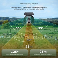 Caméra de chasse solaire 4G GPS Starlight Full-Color, étanche IP66, CMOS 12MP, objectif grand angle 125°