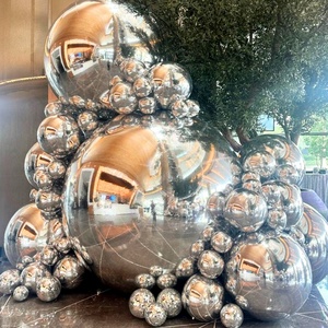 Grandes boules brillantes gonflables abordables pour l'extérieur, ballon gonflable en argent avec miroir, boules lisses et brillantes pour la publicité événementielle - Product Image 2