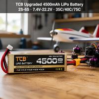 Batterie LiPo TCB améliorée haute performance 4500mAh 2S-6S 7.4V-22.2V 35C 40C 75C pour modèles RC (avions, voitures, bateaux)