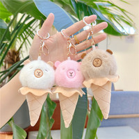 Créatif 14CM Crème Glacée Capybara En Peluche Dol Porte-clés Jouets Alimentaire Porte-clés Kawaii Doux En Peluche En Peluche Sac Charme Pompon Porte-clés