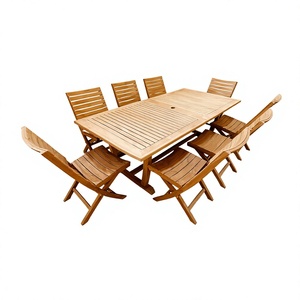 Mesa de Comedor Extensible de Teca y Juego de 8 Sillas Plegables para Exteriores, Restaurante, Hotel, Resort, Villa, Muebles al por Mayor OEM - Product Image 1