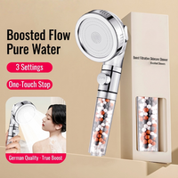 Pommeau de douche à main à haute pression et économie d'eau avec pierre anionique, bouton d'arrêt instantané, personnalisable, vente en gros directe usine - Meilleures ventes