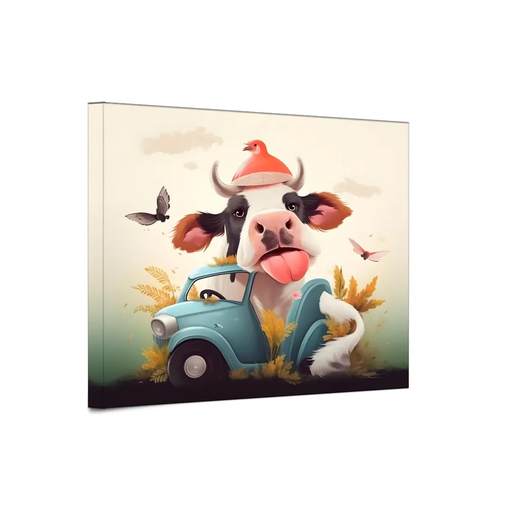 Modern cartoon Cute animal bovini Mavericks Happy World Picture decorazione della casa Wall Animal bambini canvas painting