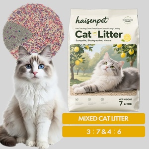 Arena para Gatos Mixta de Bentonita y Tofu, con Fragancia Personalizada OEM ODM, Té Verde, Limón, Café, Venta al por Mayor de Fábrica, 4:6 7:3 - Product Image 1