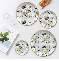 Haute qualité De Luxe peint à la main d'or porcelaine dîner ensemble pour le mariage