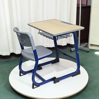 Meubles de classe en bois, plateau en MDF, structure en acier, table et chaise d'étude individuelles pour étudiants des lycées et adultes