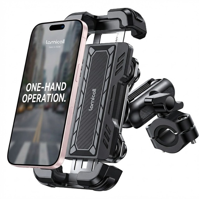Lamicall BCSP04 Universal Scooter Phone Mount Dual Vibration Dampeners Metal Extension Arm Handlebar Holder for Electric Bike