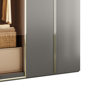 Tùy chỉnh nhà hiện đại tủ quần áo bằng gỗ Đồ nội thất phòng ngủ quần áo lưu trữ Organizer đôi tủ quần áo sang trọng tủ quần áo - Product Image 5