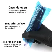 MASSA 100/boîte Sacs de protection auto-adhésifs élargis anti-poussière pour stylo de machine à tatouer, pour artistes PMU et maquillage permanent