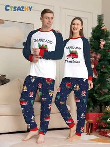 Set Pigiama Natalizio per Famiglia, Stile Europeo e Americano, con Stampa di Lettere e Auto, per Foto e Decorazioni Domestiche - Product Image 5