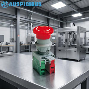 Micro IP65 <b>Waterproof</b> 6A Plastic Start Stop Push Button <b>Switch</b> 2NO Push Pull Emergency Stop Button Industrial Control for Export - Product Image 6