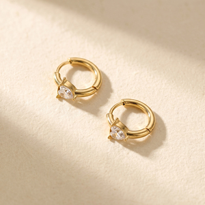 QIAOREN 12186-89 Pendientes de <span class=keywords><strong>Aro</strong></span> Minimalistas con Corte de Lágrima Coloridos, Chapados en Oro de 18K, de Acero Inoxidable, para Fiesta, Modernos, para Mujer - Product Image 6