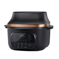 Friteuse à air intelligente de 10 litres avec fonction vapeur, écran tactile couleur, panier à huile visible amovible, cuisson tout-en-un, OEM, ODM