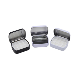 Vente en gros Boîte d'emballage en fer à grille <span class=keywords><strong>pour</strong></span> <span class=keywords><strong>peinture</strong></span> aquarelle Boîte d'emballage en métal avec petit couvercle à charnière Boîte d'emballage en fer blanc - Product Image 3