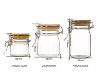 Stoples Kaca Rumah Tangga dengan Tutup Kedap Udara untuk Menyimpan Teh, Permen, dan Bahan Dapur - Desain Gesper Transparan - 100ml/150ml/250ml