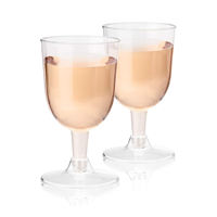 5oz verres à vin à tige en plastique transparent gobelet empilable jetable événements de fête de mariage en vrac prix de gros