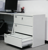 Armoires de classement métalliques à 3 tiroirs verrouillables robustes, armoire latérale en acier à plusieurs tiroirs pour bureau, salon, entrepôt