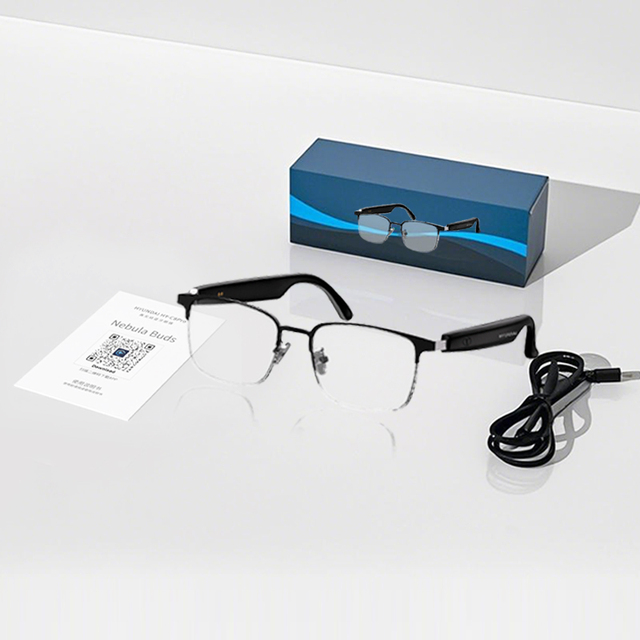 AI Smart Glasses with Display Control Camera Real-time Translator Headsets Bluetooth V5.4 Calling Waterproof Wireless Music Buds