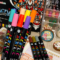 Marqueur acrylique double-tête bicolore pour enfants, stylo acrylique pour peinture sur chaussures blanches, stylo élégant, marqueur artistique spécial étudiant