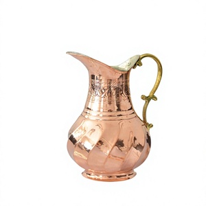 Vintage Hammered Copper Water Pitcher 1.7L Handmade Eco-Friendly Jug for Drinks & Wedding Use Classic Design - Product Image 1
