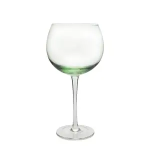 Mund geblasen grün gebeizt angepasst 750ml Stiel Weinglas bestückt