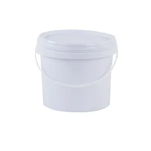 Whole Seller-1 LT white round plastic bucket with small mouth wih