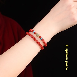 سوار عصري للجنسين بنمط الفراشة ذو الحلقة المزدوجة من الزنجفر الاصطناعي بالجملة، خرز أنيق للذكرى السنوية - Product Image 4