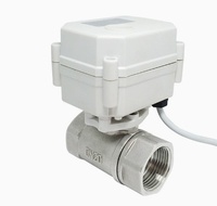 Mini-vanne à boisseau sphérique électrique en acier inoxydable 304, compacte, motorisée, pour eau, DN08 à DN50 PN16