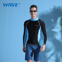 WAVE-Rashguard de surf à manches longues upf 50 marketing direct impression sportive personnalisée rashguard de compression de plongée sur mesure
