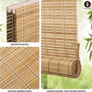 Persianas enrollables de bambú con control de resorte personalizadas de alta calidad <span class=keywords><strong>baratas</strong></span> para sala de estar y hotel - Product Image 3