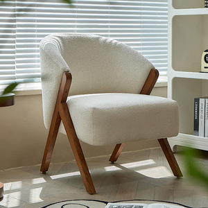 Orangefurn Nordic White Minimalist Style Living Room <strong>Chair</strong> Tufted Solid Wood Base Fabric Cushion <strong>Cover</strong> for Hotels and Leisure - Product Image 3