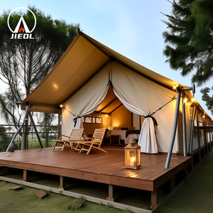 Personalizable al aire libre de lujo de madera de lona Lodge Glamping Hut para hoteles resorts uso doméstico con baño para acampar - Product Image 3