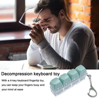 Porte-clés anti-stress RJ 4 touches, jouet de réduction du stress pour les doigts, bouton de soulagement de la pression, pendentif apaisant pour adultes, cadeau pour le bureau