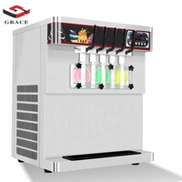 Mesin Es Krim Soft Serve 5 Rasa Grace Desktop dengan Tepung Susu & Air, Stainless Steel, Kapasitas 35-40L/jam, untuk Penggunaan Komersial