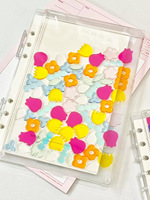 Cahier A5 de papeterie créative planificateur de bricolage visuel transparent avec couverture en cuir 6 trous acrylique liquide sable cahier à feuilles mobiles