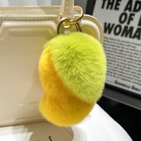 Mangue peluche porte-clés jouets fruits pom pom porte-clés mangue peluche boule lapin fourrure moelleux porte-clés sac pendentif pompon mangue porte-clés
