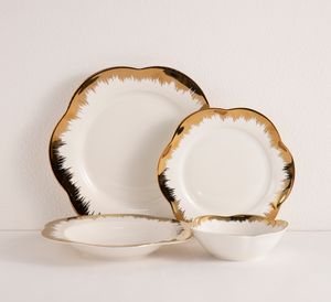 Custom European Luxury Gold Rim <b>Bone</b> <b>China</b> <b>Dinner</b> <b>Set</b> Ceramic Tableware For Hotel Wedding Middle East Wholesale - Product Image 2