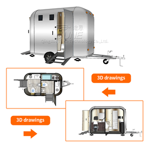 Unité de <span class=keywords><strong>douche</strong></span> double station prête pour attelage de remorque, triple compartiment, finition brillante, grand réservoir d'évacuation, toilettes mobiles sur remorque - Product Image 3