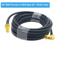 Câble coaxial SMA mâle vers SMA mâle RG58 50 ohms, connecteur d'extension d'antenne WiFi, adaptateur, pigtail DC-6GHz 335V