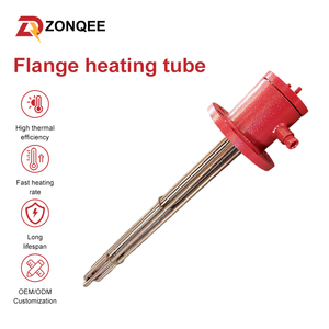 Elemento Calefactor Tubular Industrial <span class=keywords><strong>de</strong></span> Inmersión IP65 con Brida, <span class=keywords><strong>de</strong></span> Acero Inoxidable 304, Trifásico 380V, DN100, para Tanques <span class=keywords><strong>de</strong></span> <span class=keywords><strong>Agua</strong></span> y Aceite - Product Image 1