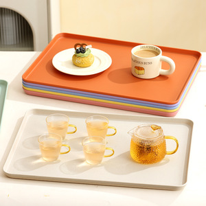 Rectangular Plastic <b>Tray</b> 50cm Extra <b>Large</b> Thick <b>Serving</b> <b>Tray</b> For Fruit Tea Coffee Hotel KTV Dinner Table Use Solid Color - Product Image 2