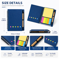 Ensemble de carnets écologiques personnalisés avec stylo, notes adhésives, logo imprimé, bloc-notes spirale, papier recyclé, cadeau promotionnel pour le bureau, l'école