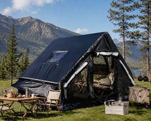 Tente gonflable de luxe <span class=keywords><strong>pour</strong></span> l'extérieur avec un grand espace habitable, résistante au vent et à la pluie, <span class=keywords><strong>en</strong></span> tissu Oxford, <span class=keywords><strong>pour</strong></span> les <span class=keywords><strong>vacances</strong></span> <span class=keywords><strong>en</strong></span> <span class=keywords><strong>famille</strong></span> et le <span class=keywords><strong>camping</strong></span> - Product Image 1