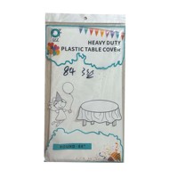 Lot de 3 nappes rondes et épaisses de 84 po en vinyle de qualité supérieure, couverture de table jetable en plastique robuste pour l'intérieur et l'extérieur, blanc
